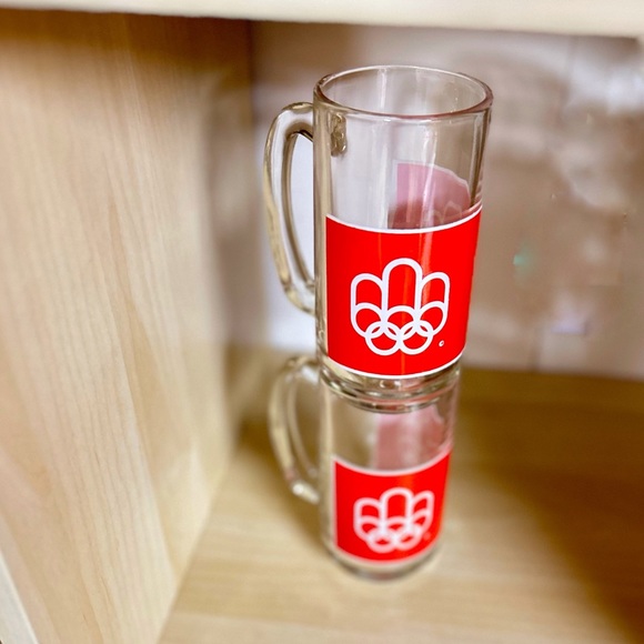 •Never Used• Two 1976 Tall Olympic Games Montreal Drinking Glasses/Beer Mugs - Picture 2 of 7